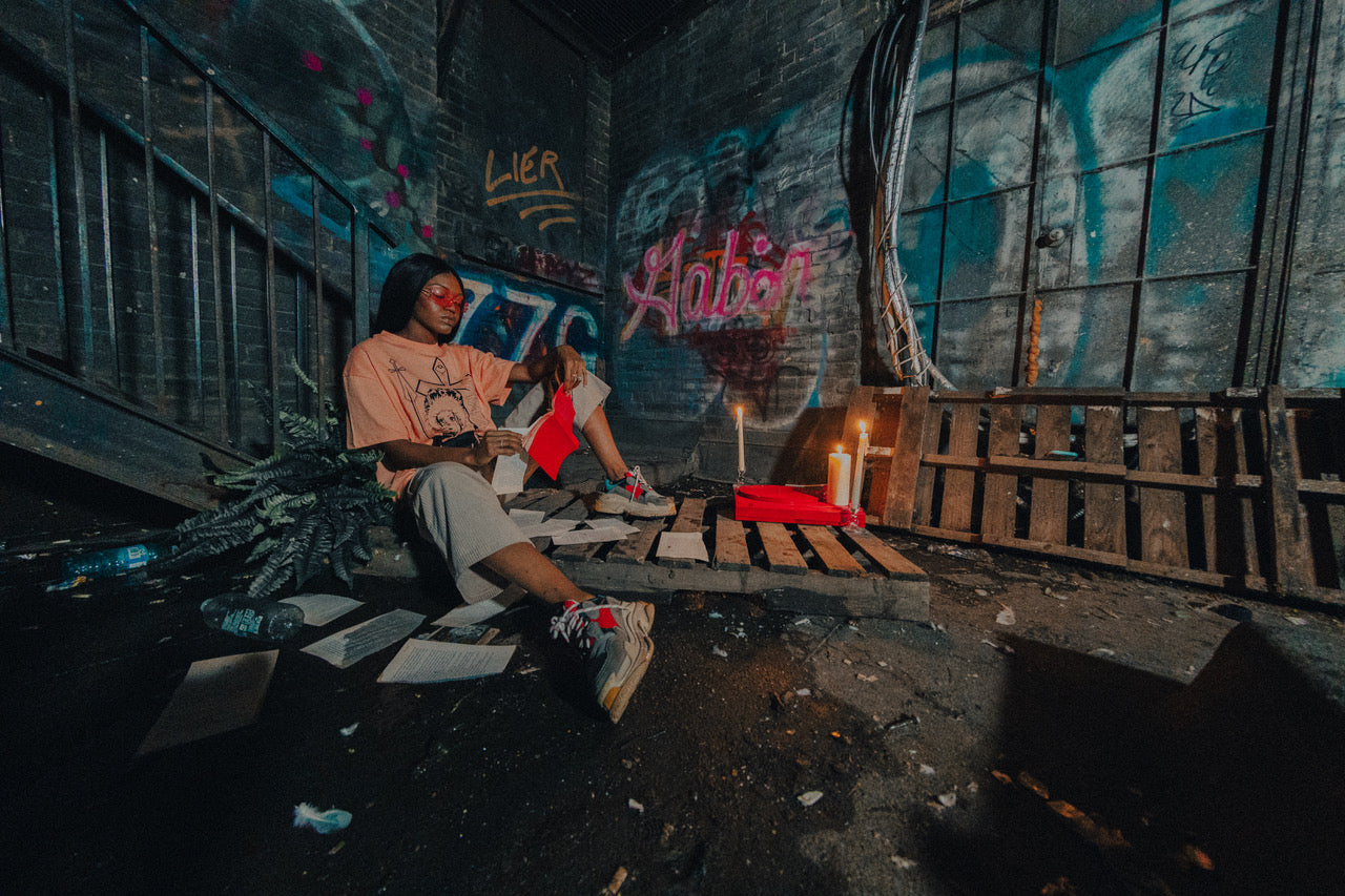 HAASH X SINNERSCORE (NANA T-SHIRT) -LIGHT ORANGE