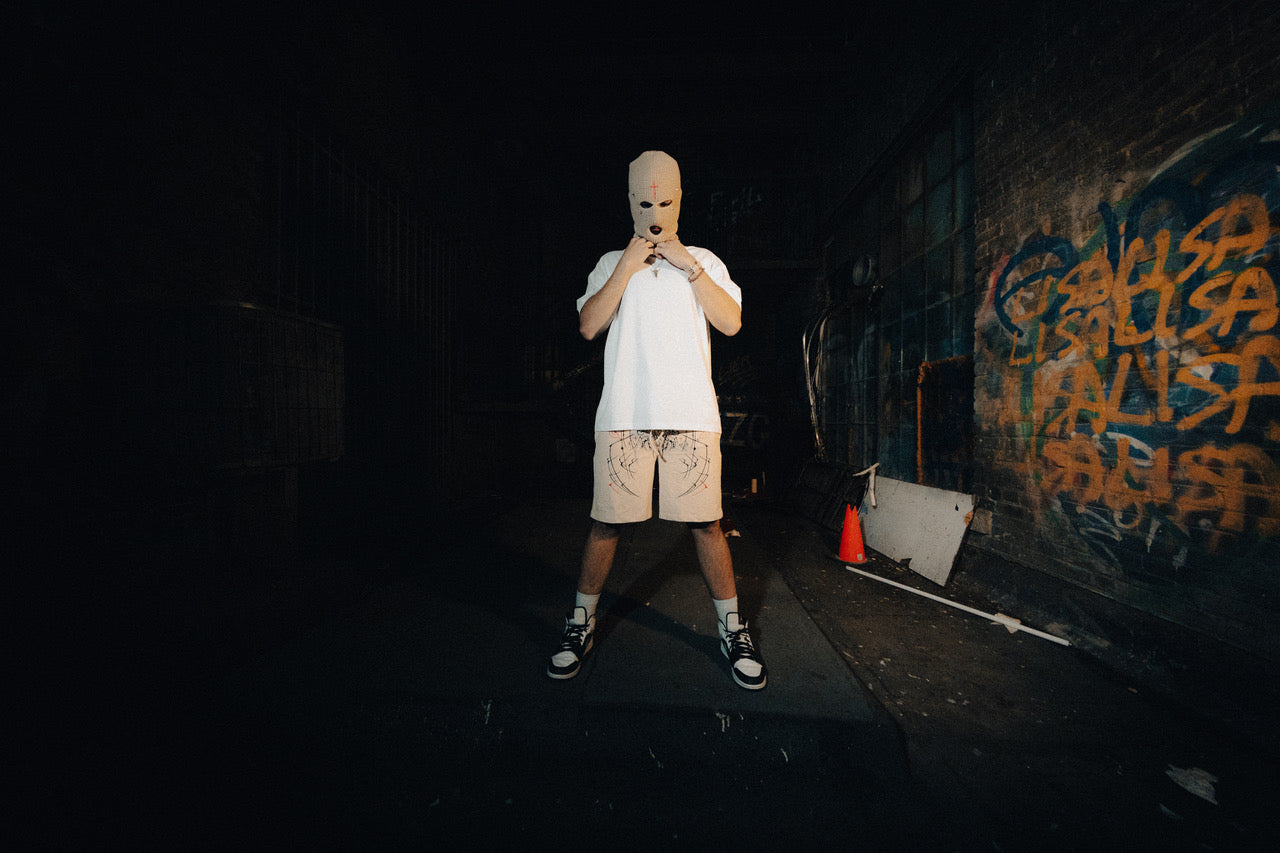 HAASH X SINNERSCORE ( SKI MASKS)-BEIGE AND BLACK