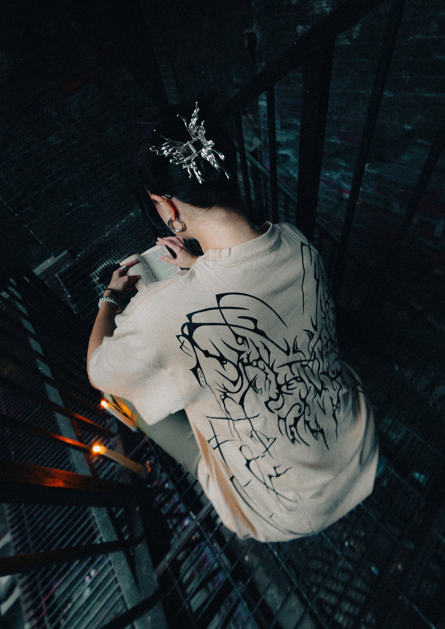 HAASH X SINNERSCORE (DEMON BACK T-SHIRT) - BEIGE