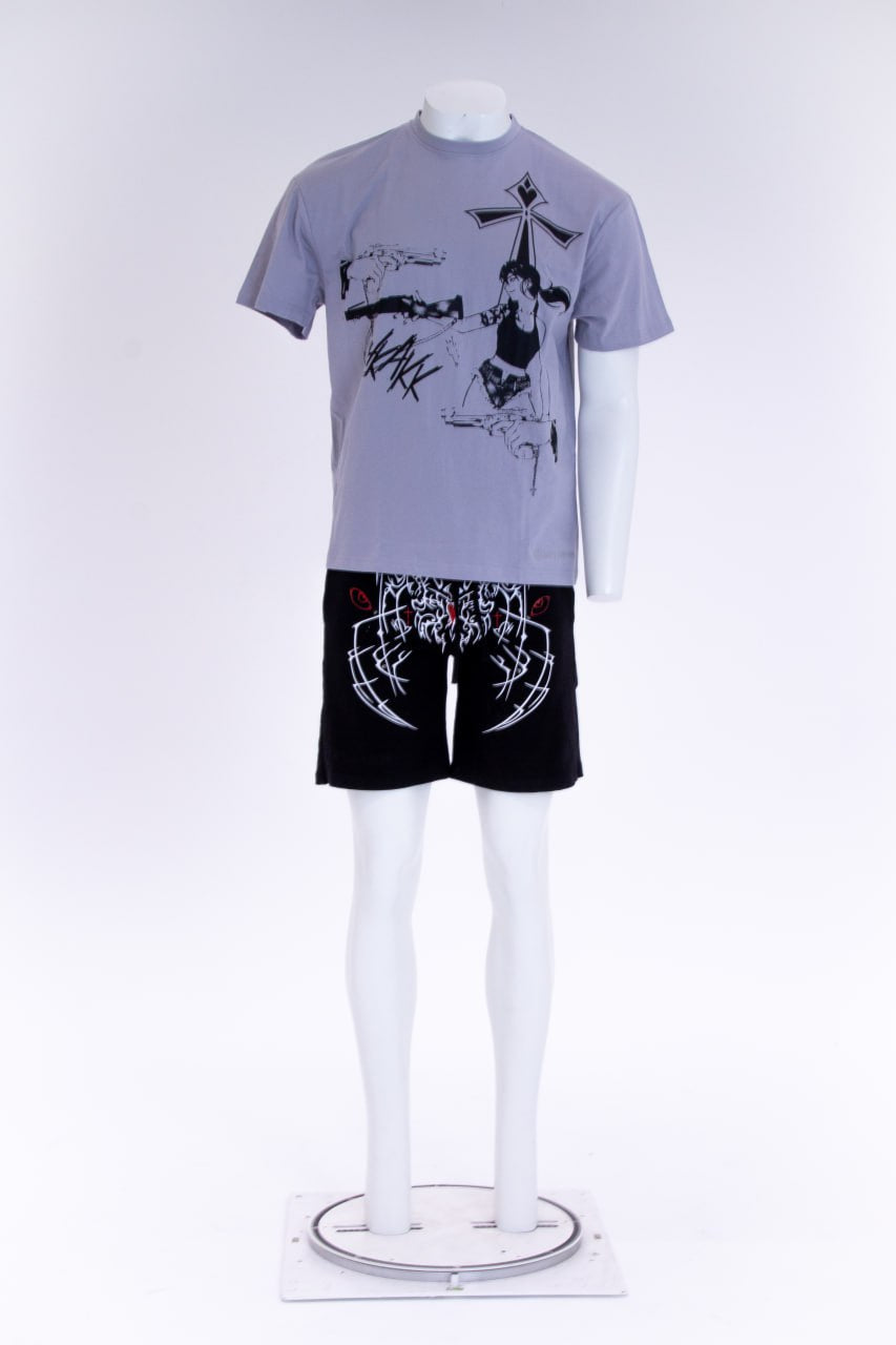 HAASH X SINNERSCORE ( MY BABY'S GOT A GUN T-SHIRT)- GREY
