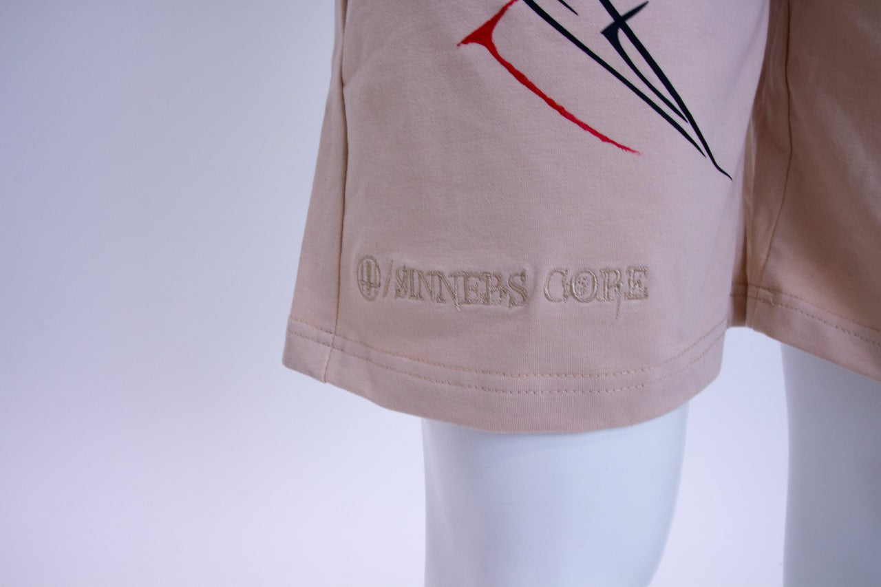 HAASH X SINNERSCORE (DEMON SHORTS)- BEIGE