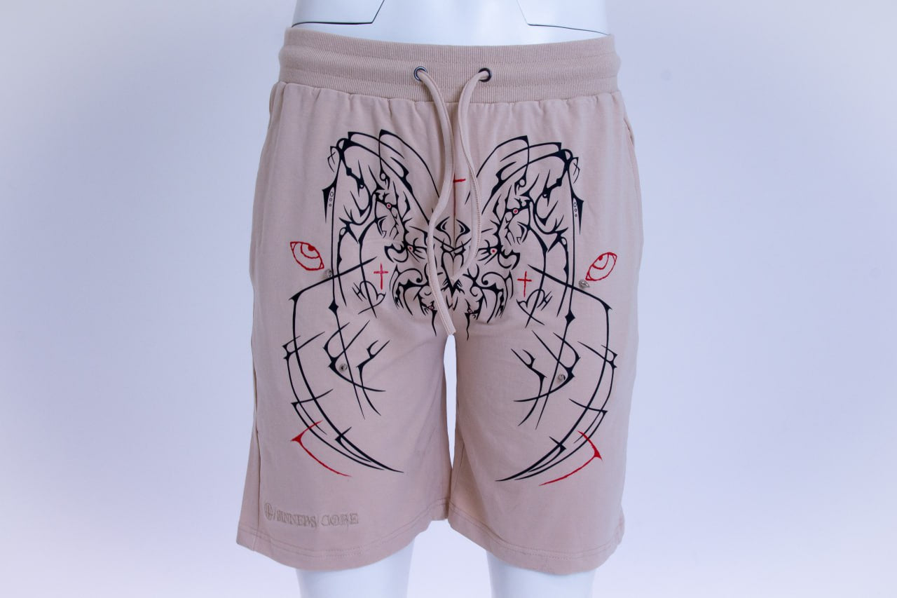 HAASH X SINNERSCORE (DEMON SHORTS)- BEIGE