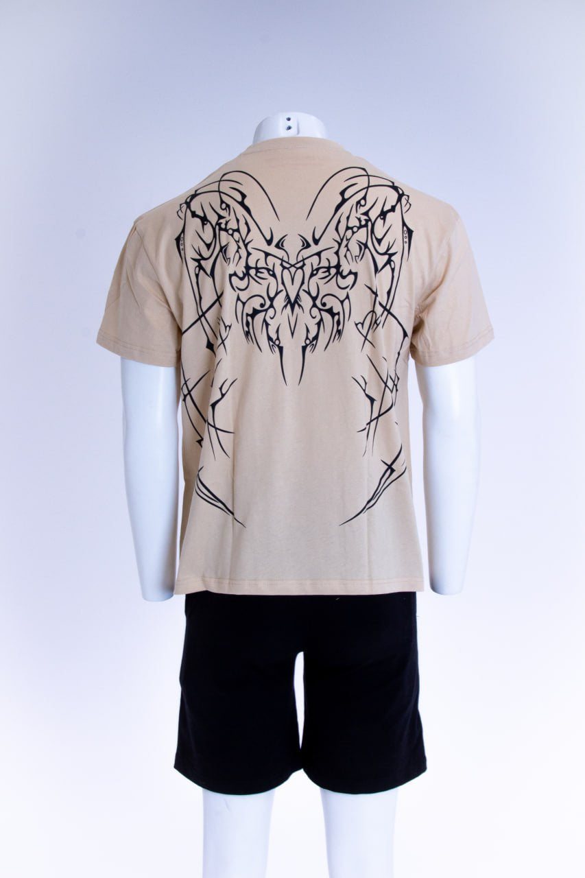 HAASH X SINNERSCORE (DEMON BACK T-SHIRT) - BEIGE